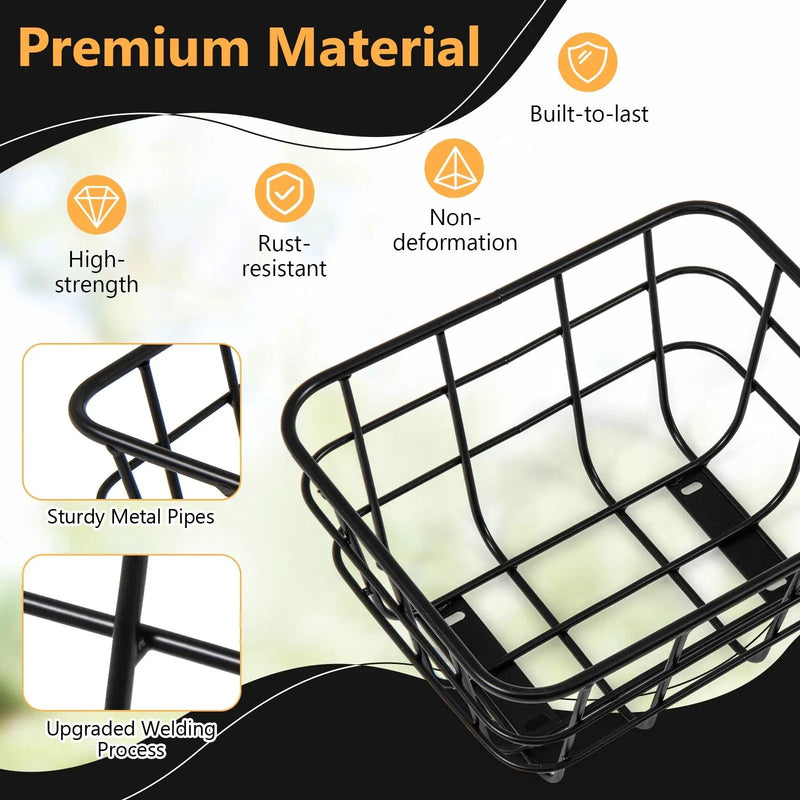 Electric Bike Rear Basket Heavy Duty Metal Rear Bike Basket by DirectDeals