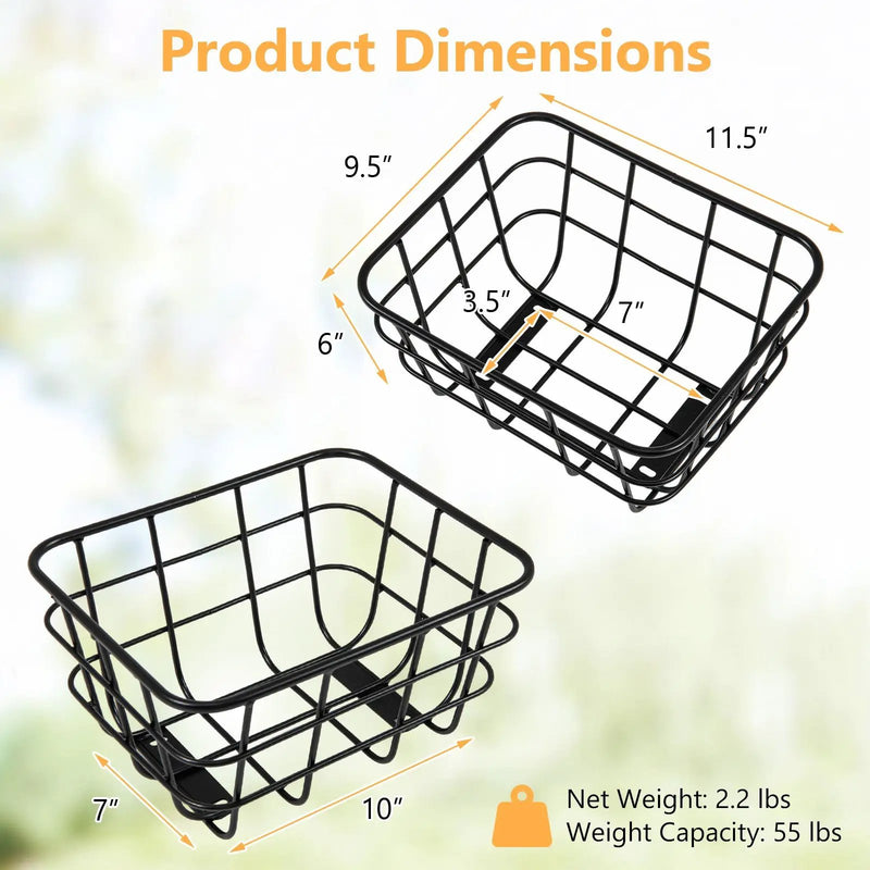 Electric Bike Rear Basket Heavy Duty Metal Rear Bike Basket by DirectDeals