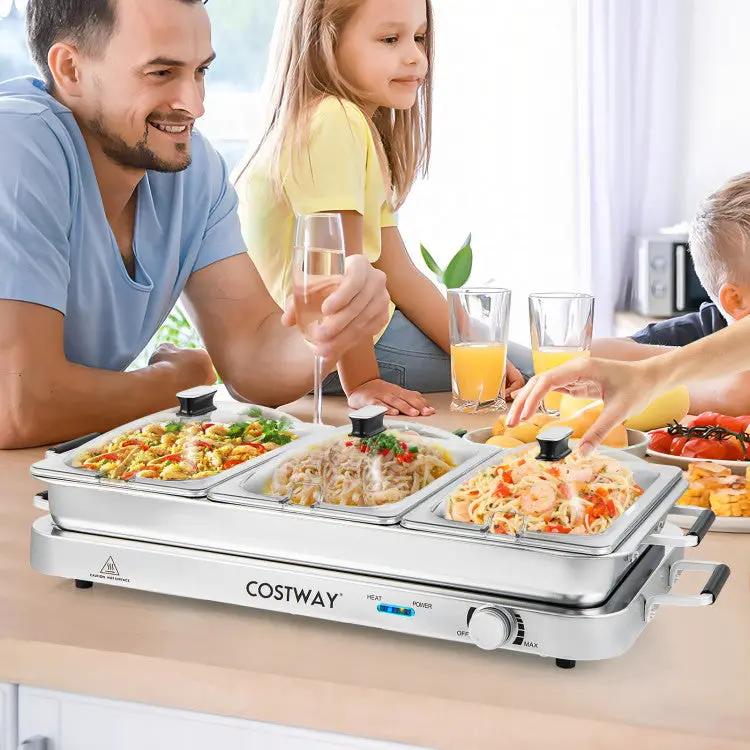 2 in 1 Electric Warming Tray with Temperature Control by DirectDeals