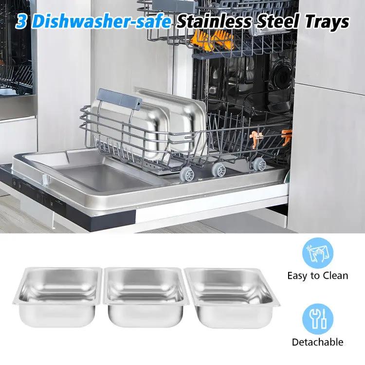 2 in 1 Electric Warming Tray with Temperature Control by DirectDeals
