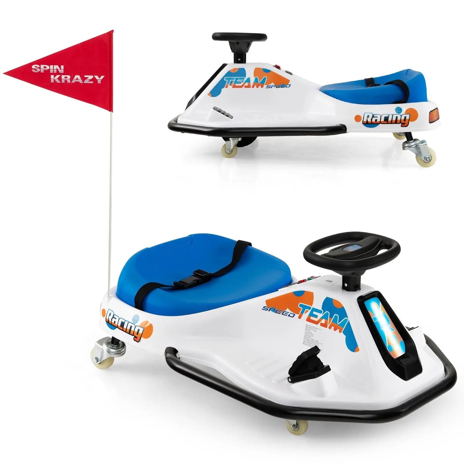 24V Electric Drifting Go Kart for Kids with 360° Spin Wireless Connection-Navy by DirectDeals