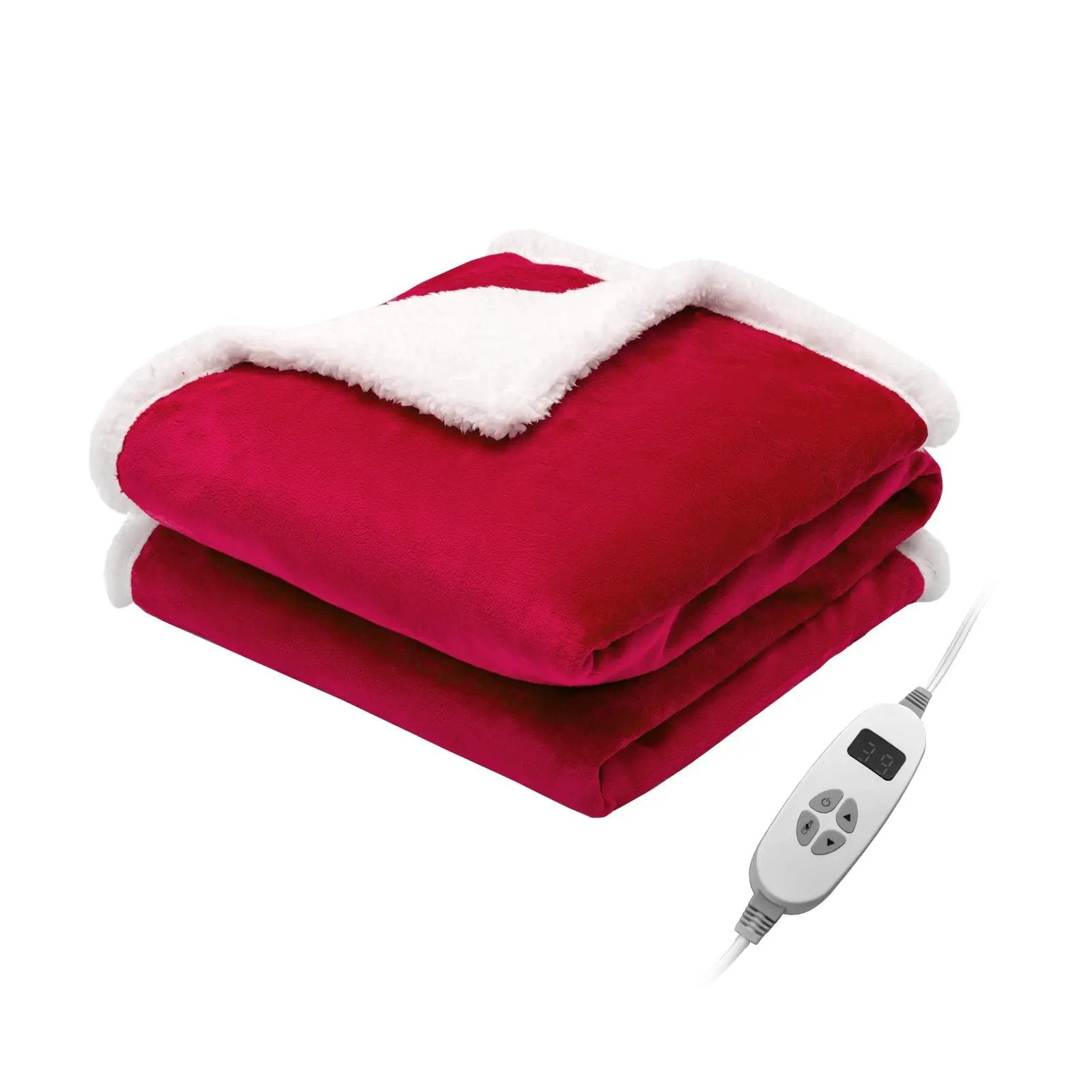 Electric Heated Blanket Throw Reversible Flannel and Sherpa Blanket by DirectDeals