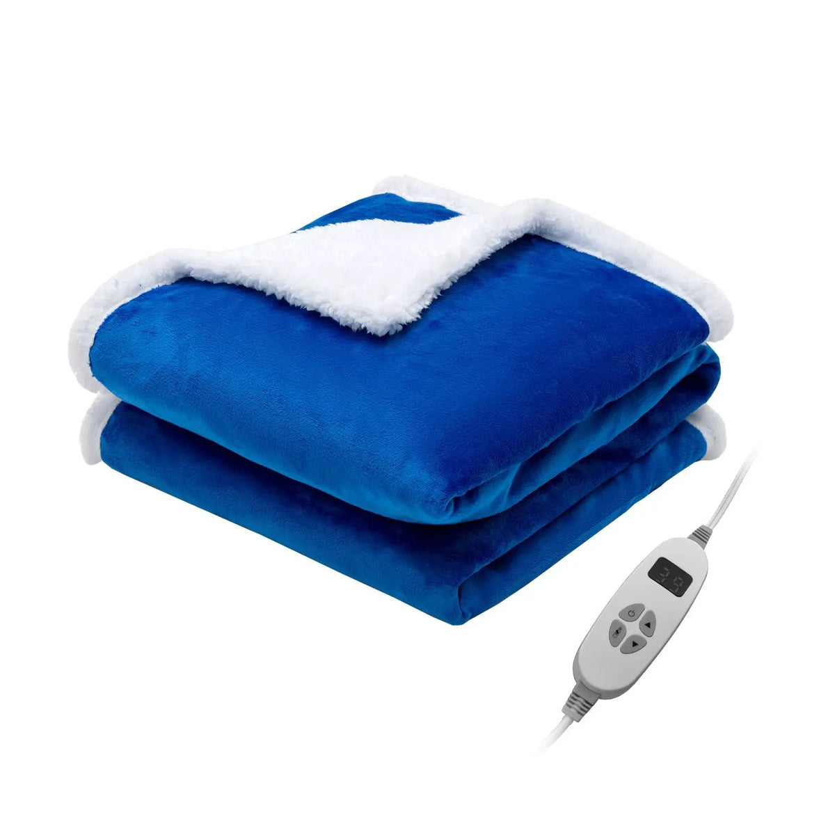 Electric Heated Blanket Throw Reversible Flannel and Sherpa Blanket, photo 4 of 24