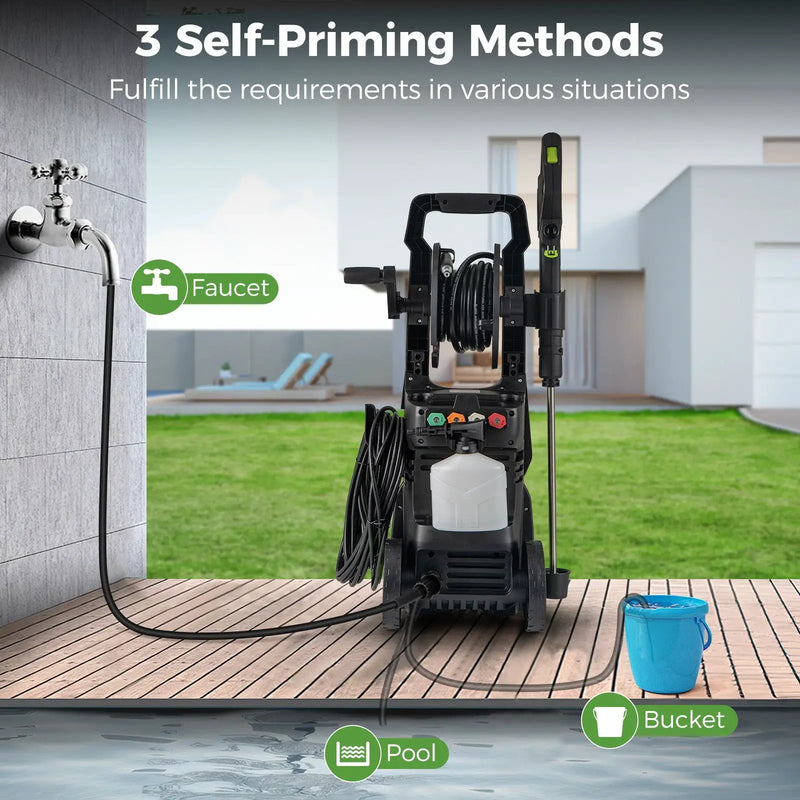 2150PSI Electric Pressure Washer 1.2GPM with 4 Quick Connect Nozzles and Foam Cannon by DirectDeals