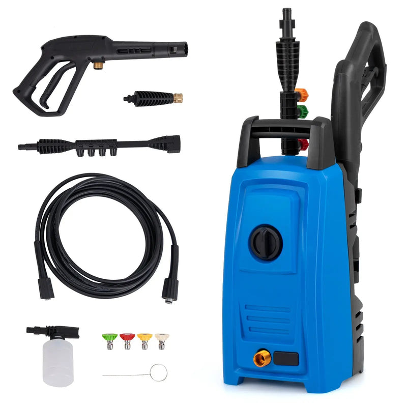 1900 PSI 1.8 GPM Electric Pressure Washer with 4 Quick Connect Nozzles-Blue by DirectDeals