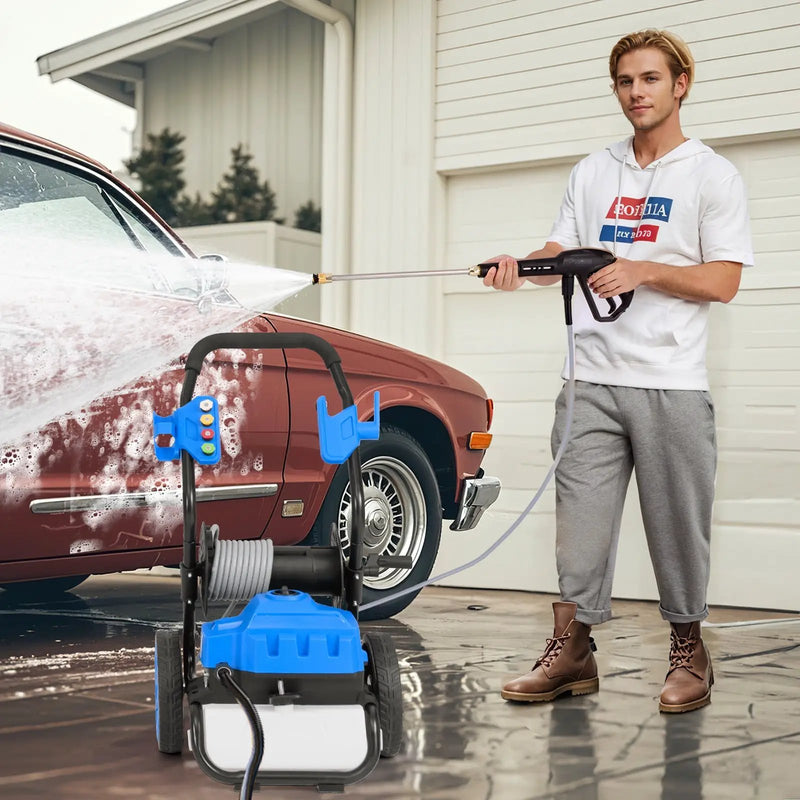 2300 PSI 1.8 GPM Electric Pressure Washer with Wheels and 5 Quick Connect Nozzles-Blue by DirectDeals