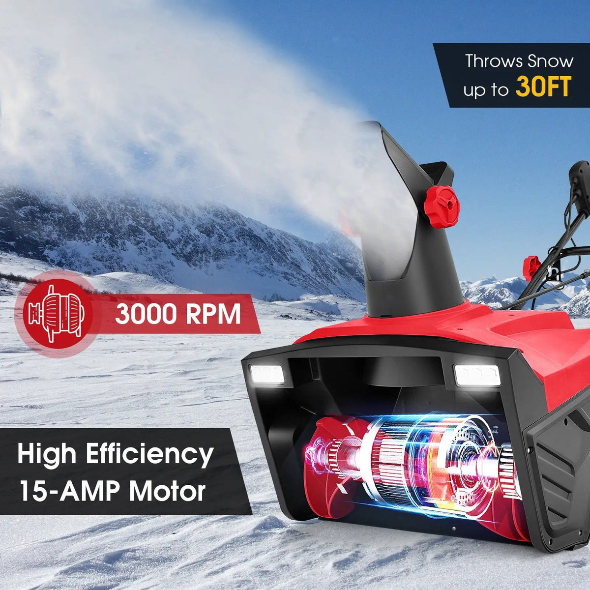 20 Inch 120V 15Amp Electric Snow Thrower with 180¬∞ Rotatable Chute, photo 10 of 16