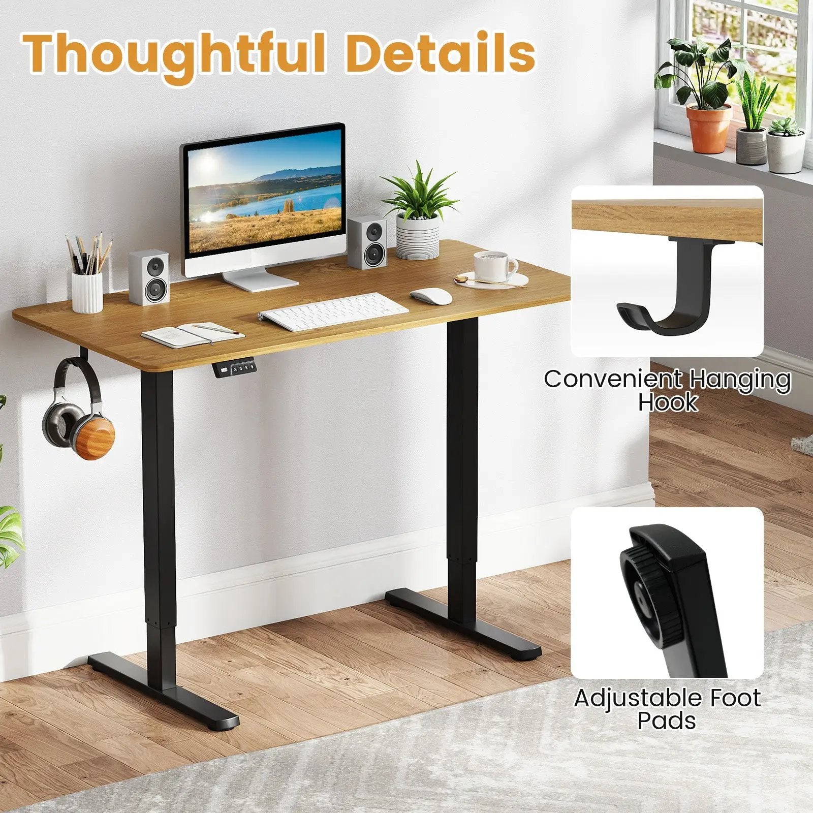 Electric Standing Desk Frame Height Adjustable Computer Desk Base with LED Display by DirectDeals