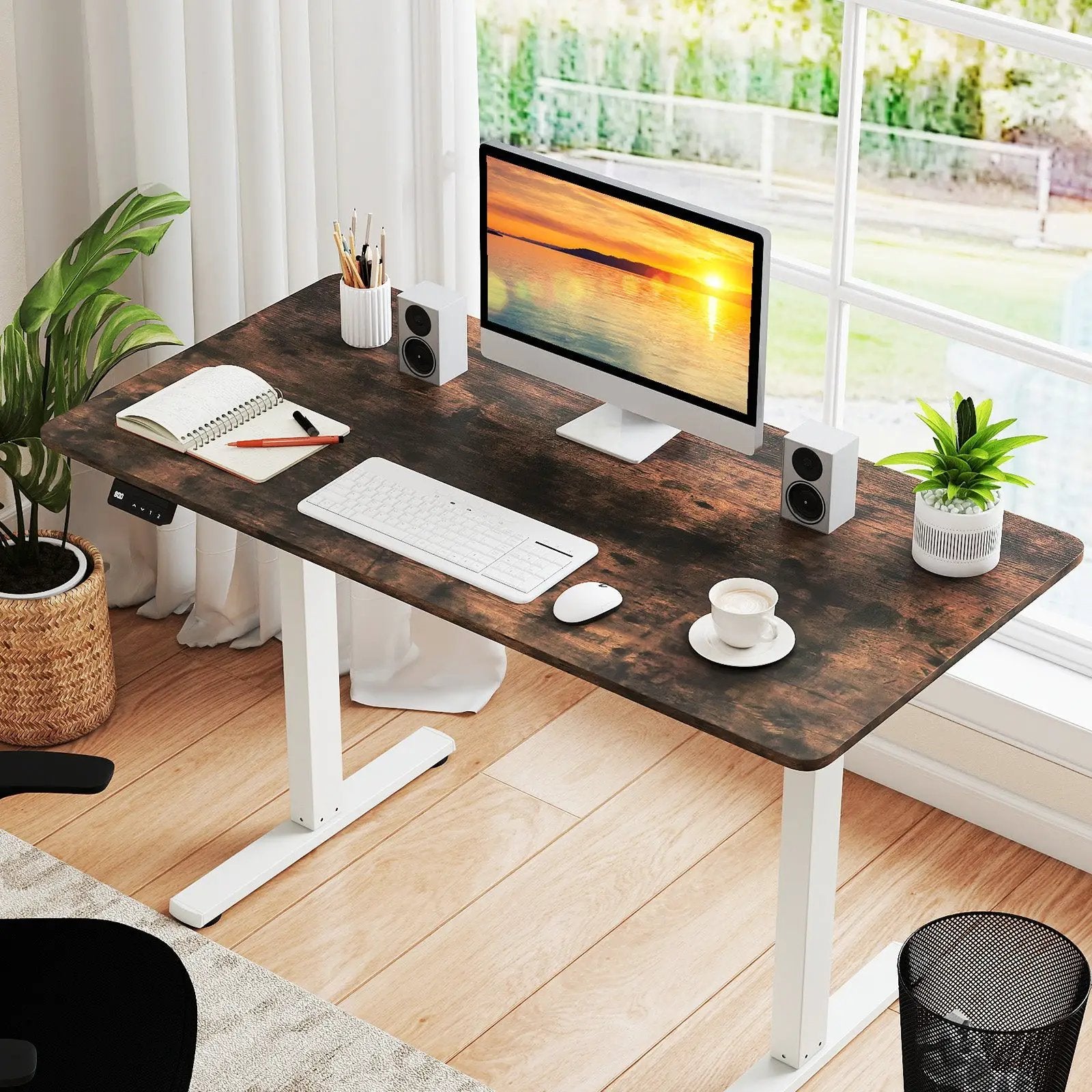 Electric Standing Desk with LED Display and 2 Memory Height Settings by DirectDeals