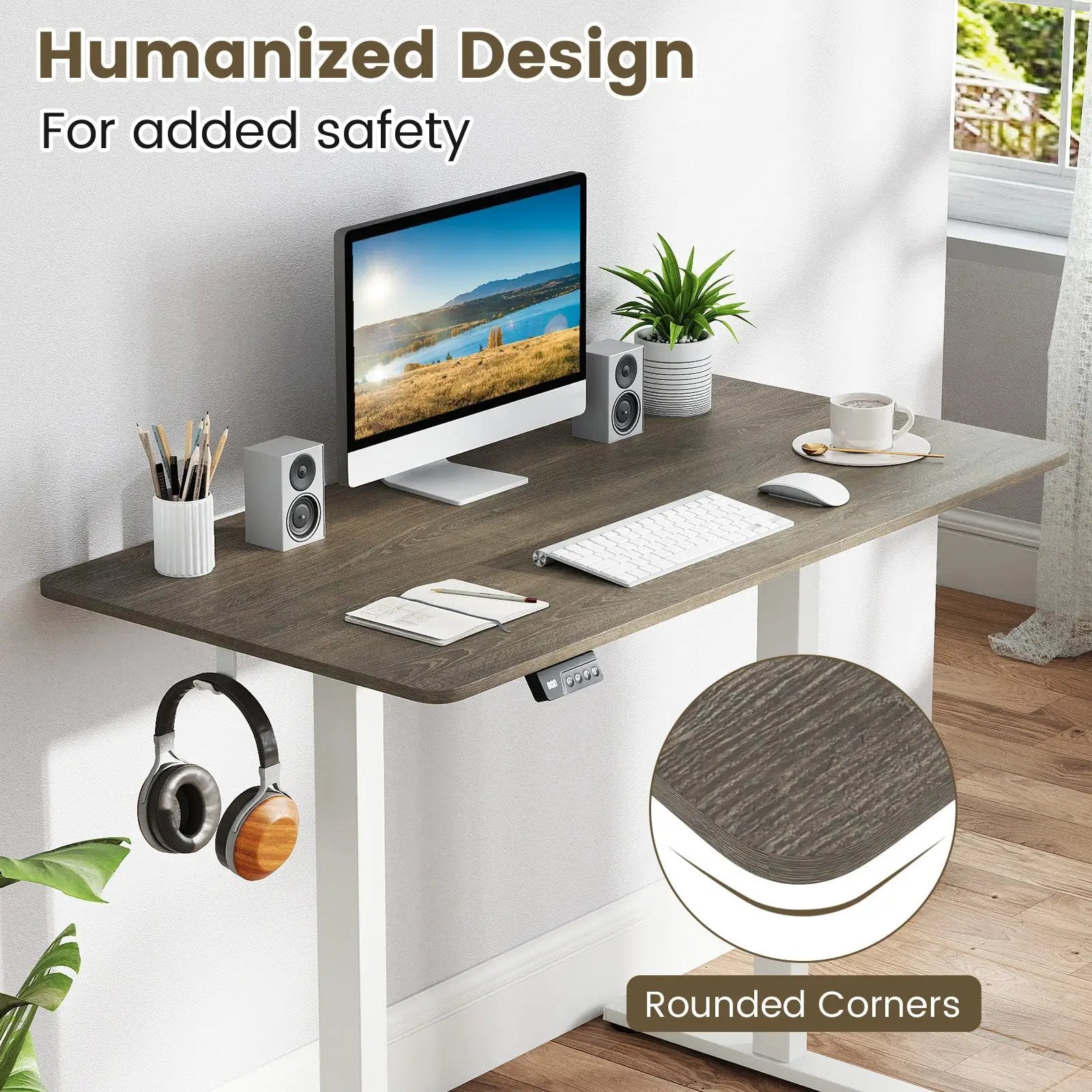 Electric Standing Desk with LED Display and 2 Memory Height Settings by DirectDeals
