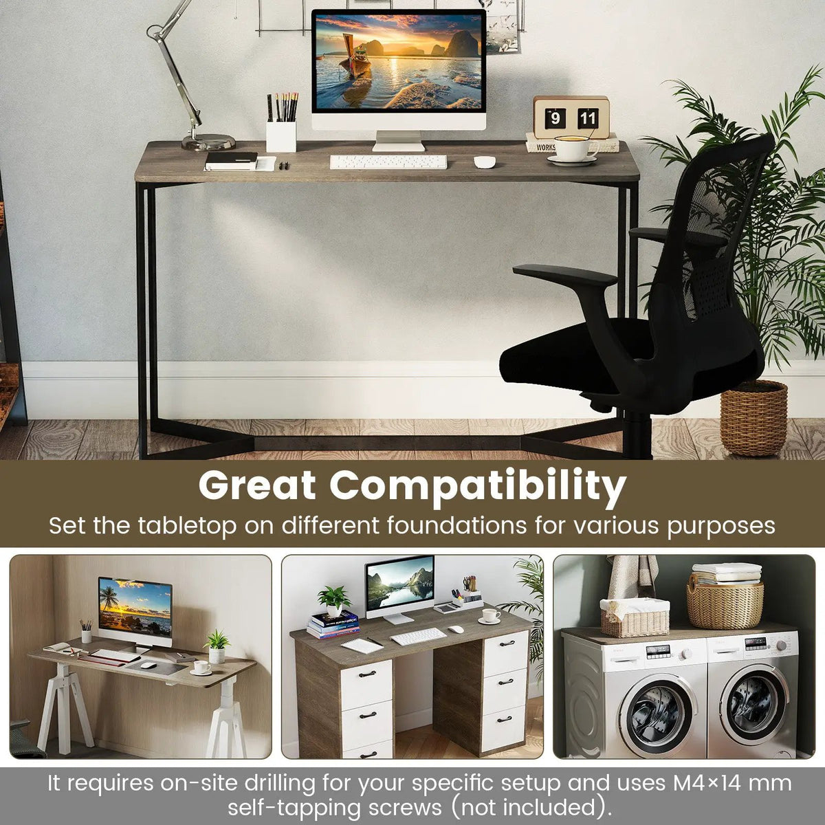 Electric Standing Desk with LED Display and 2 Memory Height Settings, photo 40 of 40