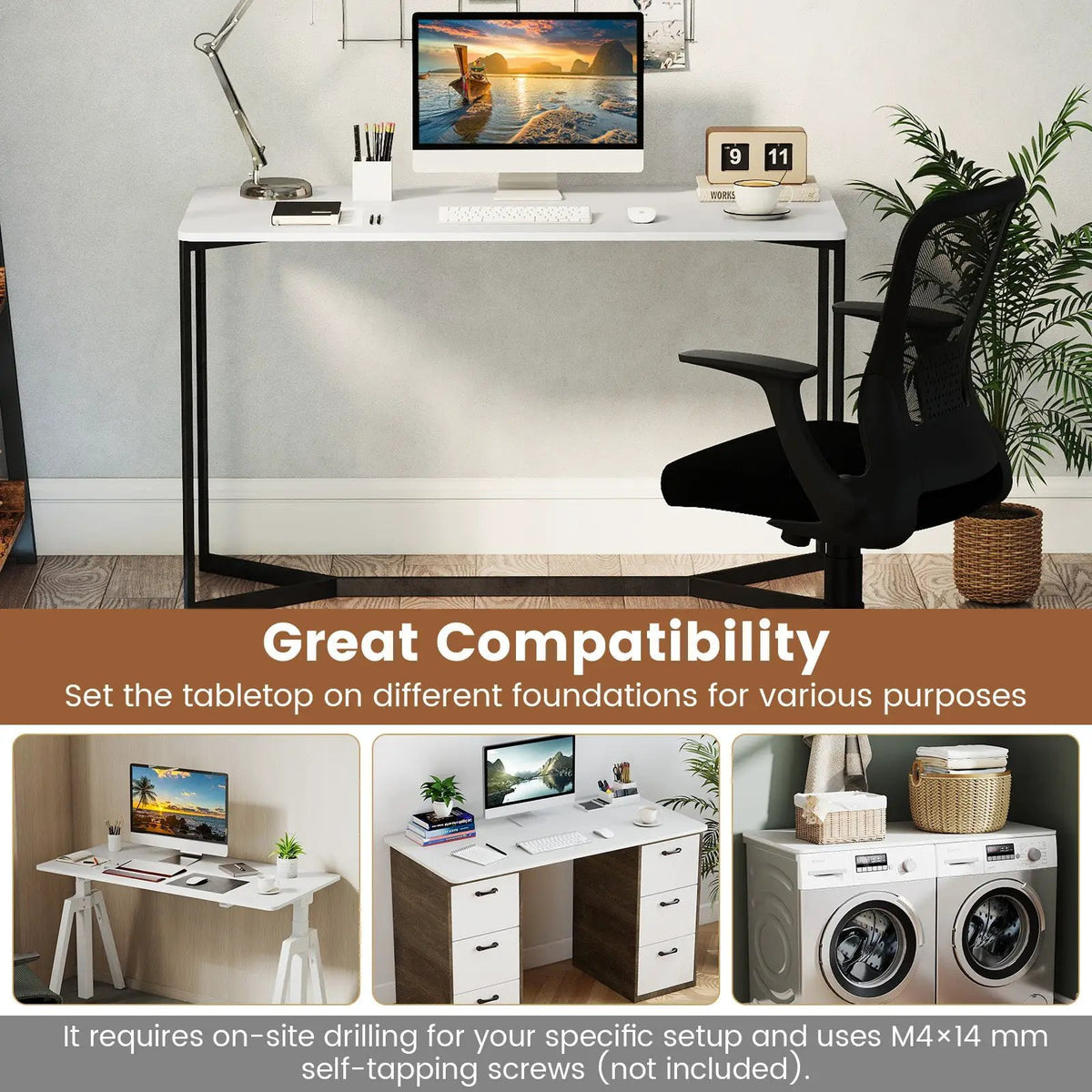 Electric Standing Desk with LED Display and 2 Memory Height Settings, photo 39 of 40