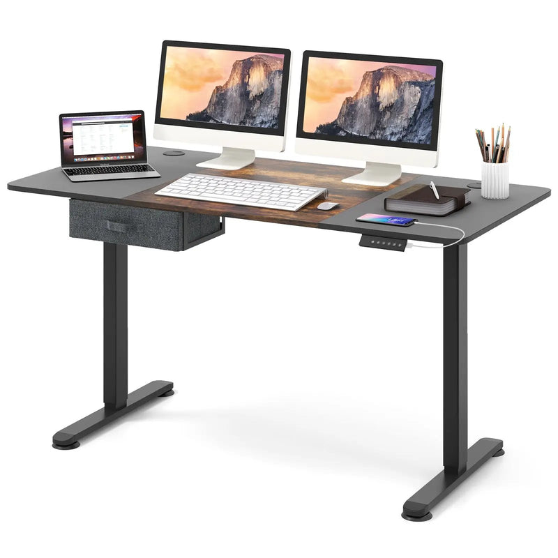 Height Adjustable Electric Standing Desk with USB Charging Port by DirectDeals