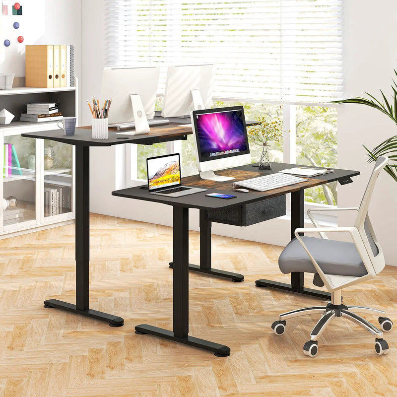 Height Adjustable Electric Standing Desk with USB Charging Port by DirectDeals