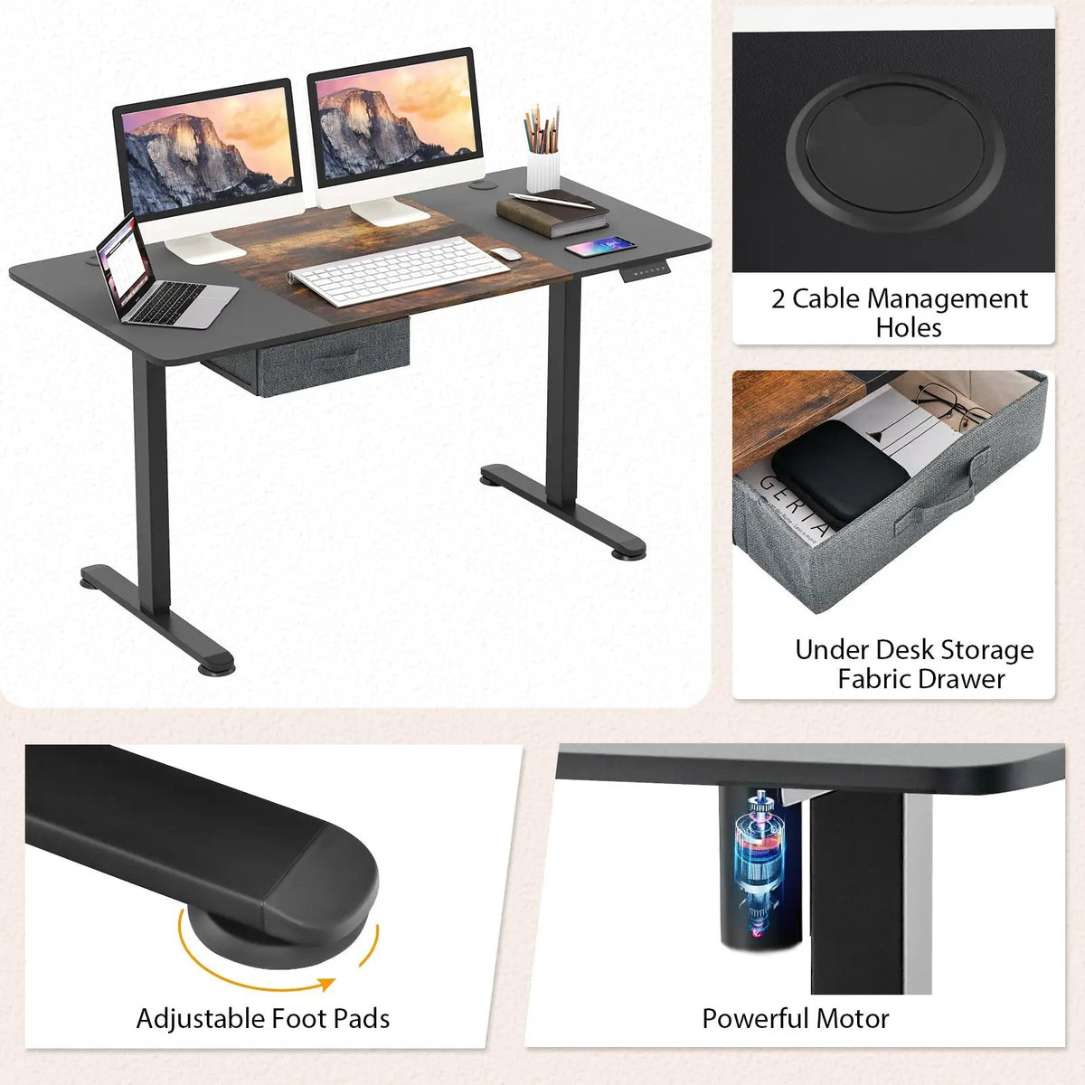 Height Adjustable Electric Standing Desk with USB Charging Port, photo 22 of 32
