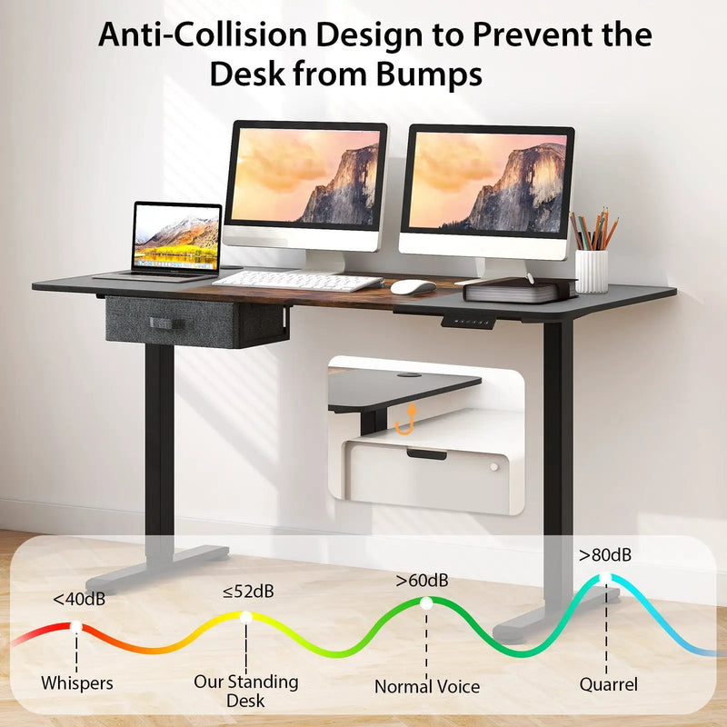 Height Adjustable Electric Standing Desk with USB Charging Port by DirectDeals