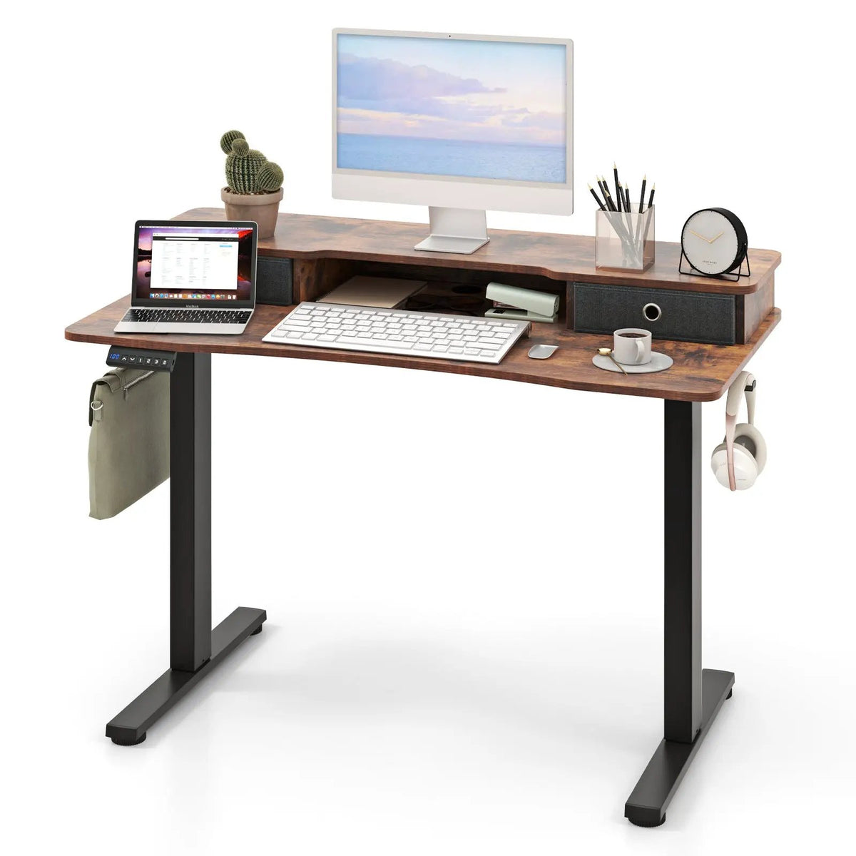 48 Inch x 24 Inch Height Adjustable Electric Standing Desk with 2 Drawers, photo 2 of 10