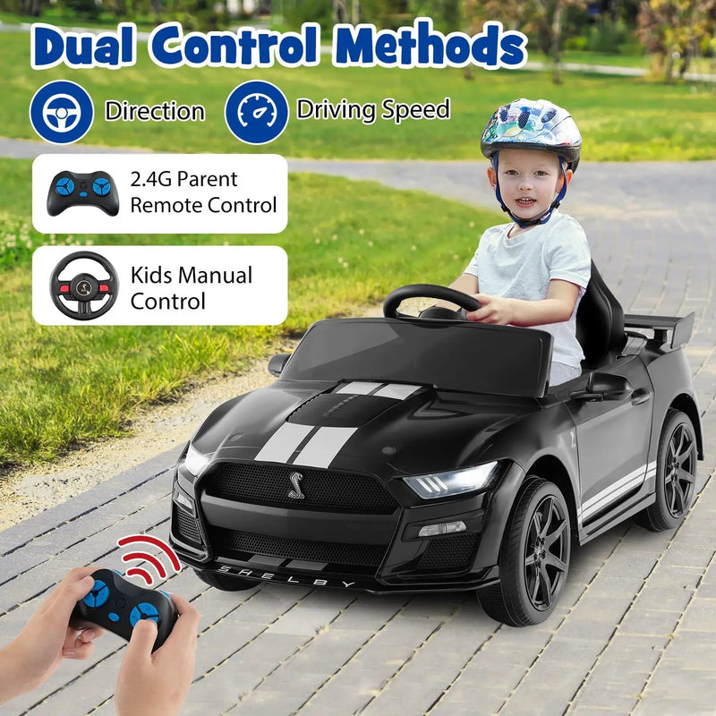 12V Licensed Ford Mustang Shelby GT500 Kids Ride on Car with Remote Control for Kids Aged 3-8 by DirectDeals