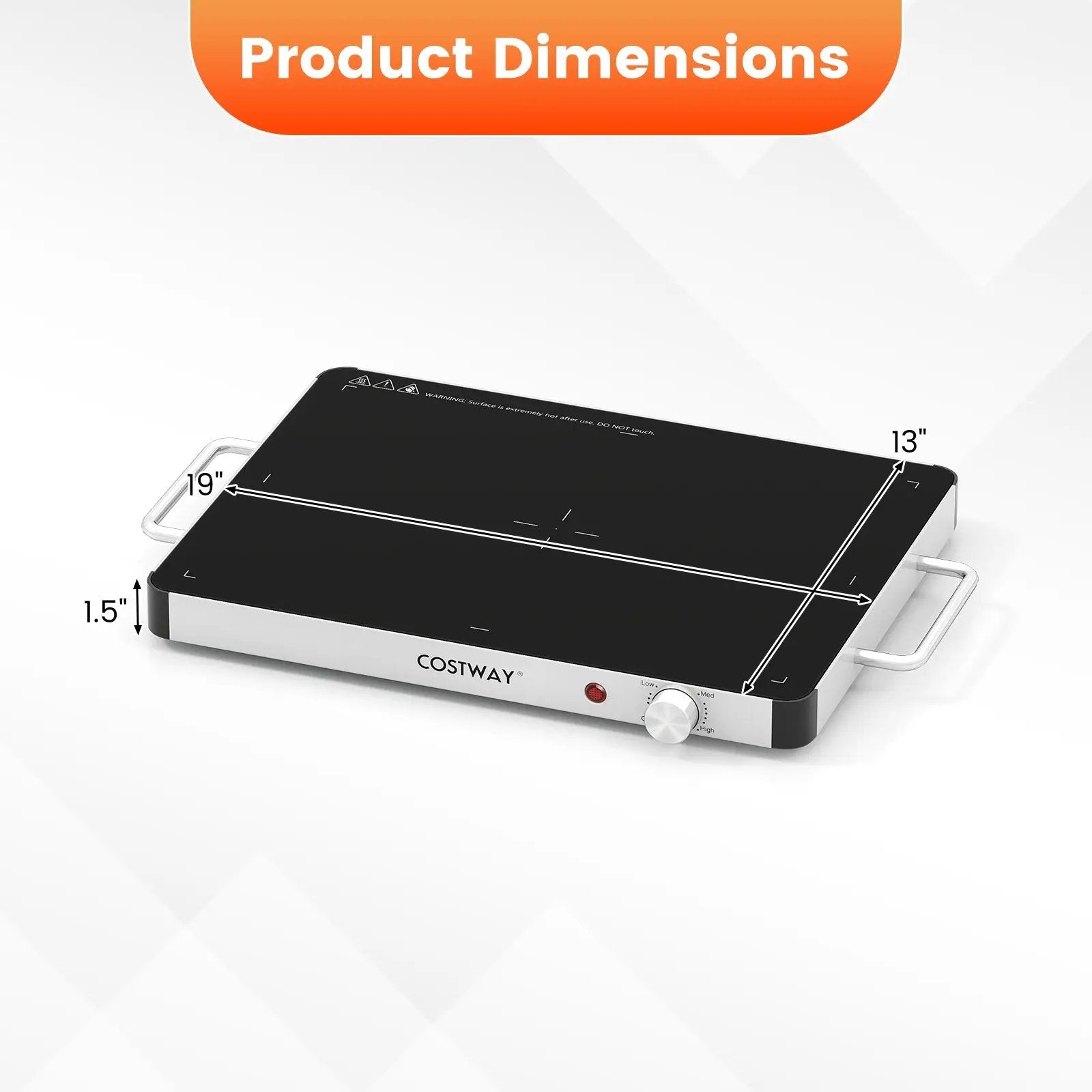Electric Warming Tray Food Warmer with Adjustable Temperature Control by DirectDeals