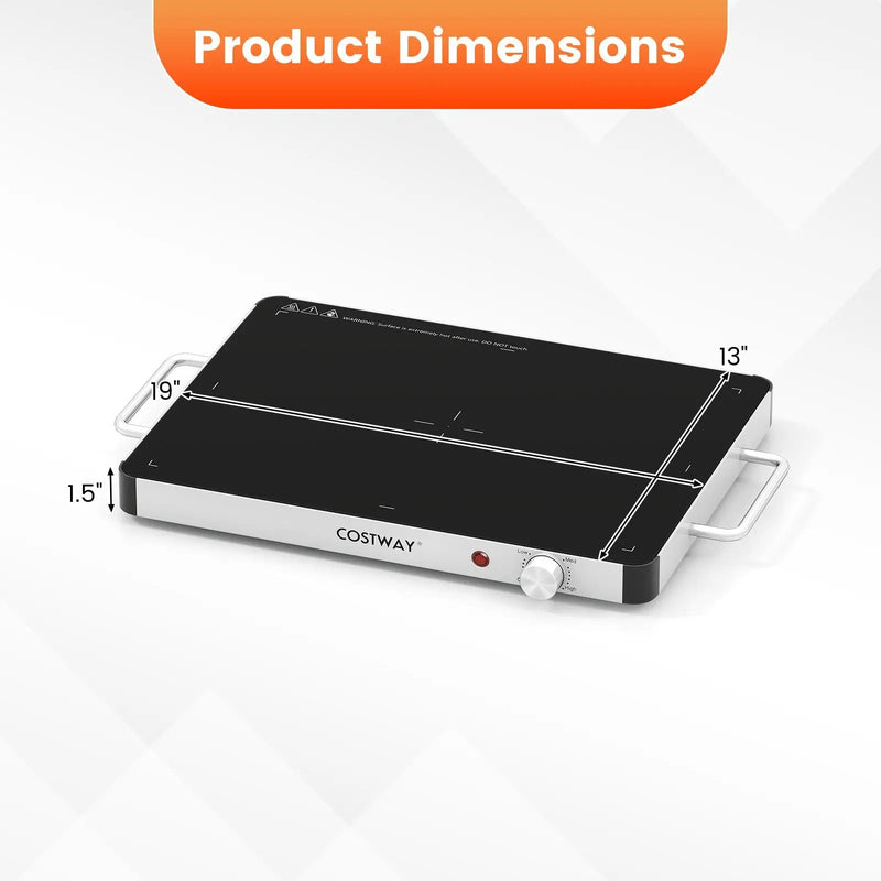 Electric Warming Tray Food Warmer with Adjustable Temperature Control by DirectDeals
