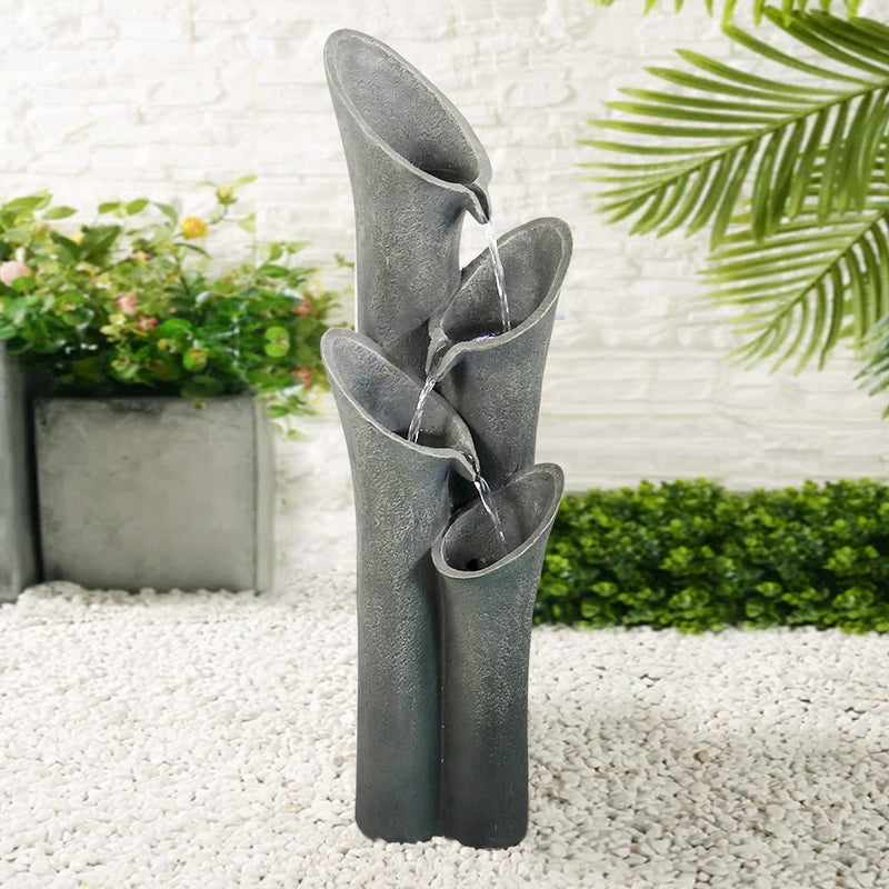 Concrete Trumpet Flower Outdoor Fountain 33 Inch, photo 6 of 11