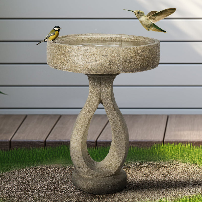 Concrete Contemporary Bird Bath Open Loop 22 Inch, photo 2 of 11