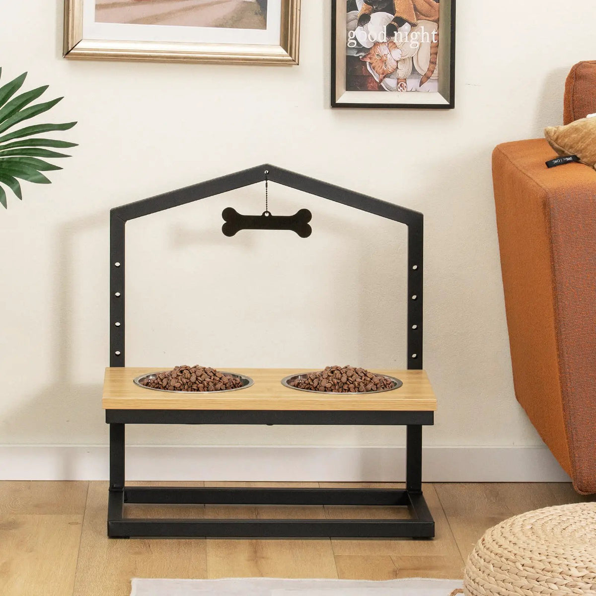 5 Heights Elevated Pet Feeder with 2 Detachable Stainless Steel Bowl, photo 2 of 9