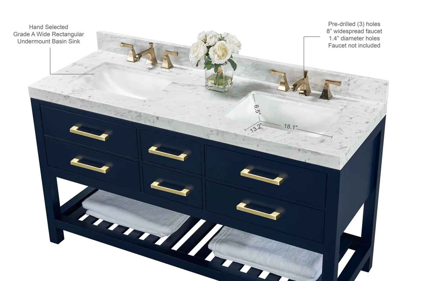 Elizabeth 60" Bath Vanity Set by Ancerre Designs