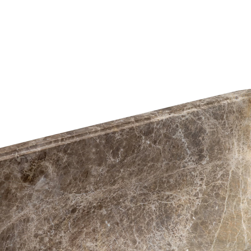 Emperador Light Marble Bathtub Hand-carved from Solid Marble Block (W)29.5" (L)67" (H)19.5" by GobekDesign