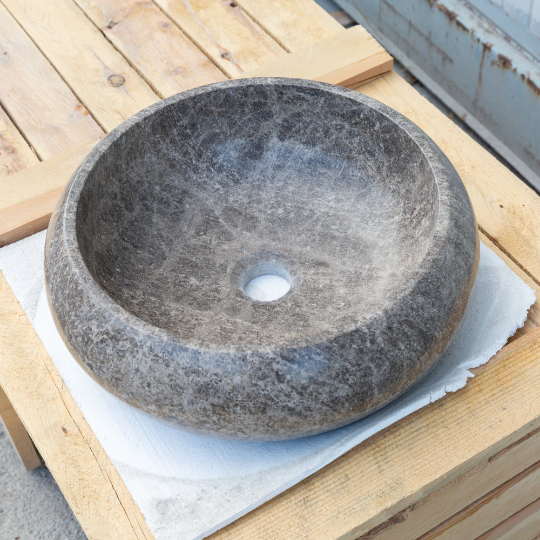 Emperador Brown Natural Stone Marble Vessel Sink Polished (D)16" (H)6" by GobekDesign