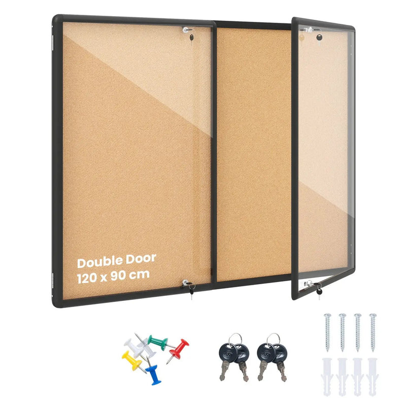 Enclosed Bulletin Board 47.5" x 35.5" with Aluminum Frame by DirectDeals