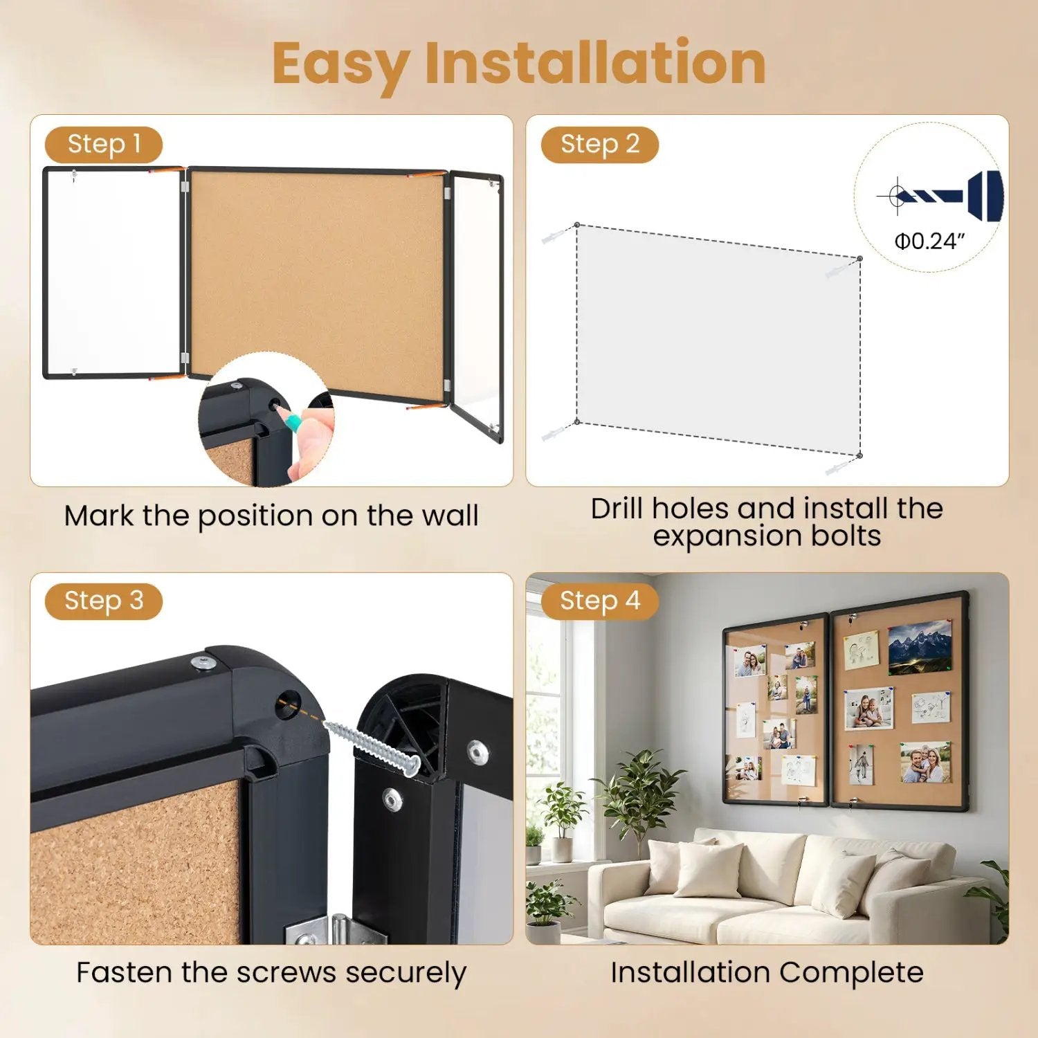 Enclosed Bulletin Board 47.5" x 35.5" with Aluminum Frame by DirectDeals