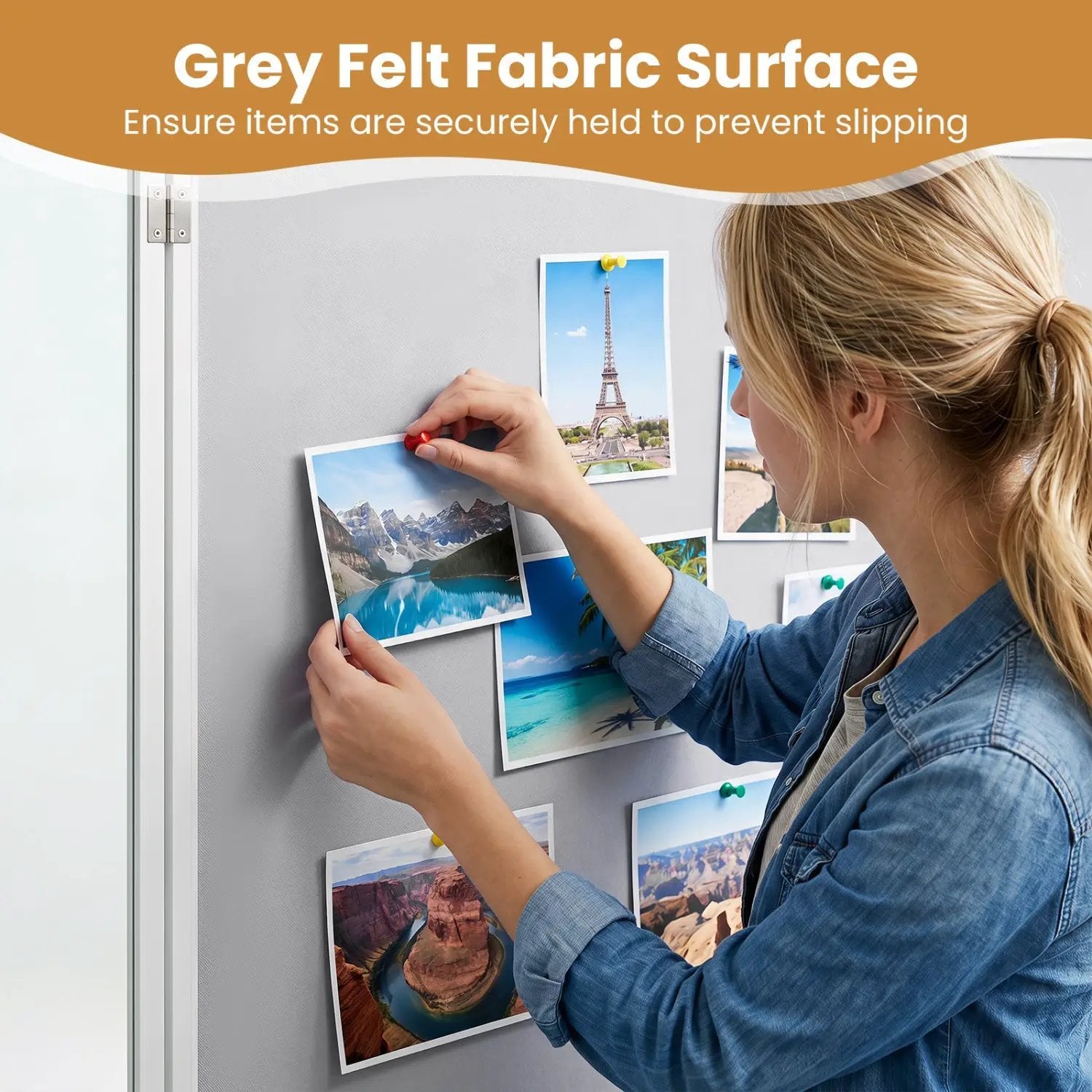 Lockable Cork Bulletin Board 47.5" x 35.5" Aluminum Frame by DirectDeals