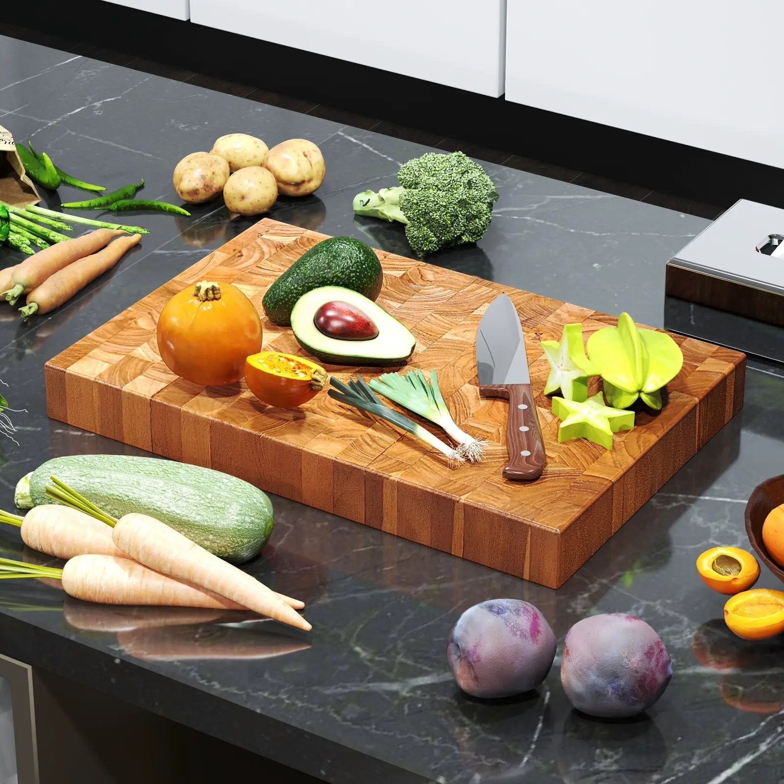 End Grain Cutting Board With Natural Waxes and Oils by DirectDeals