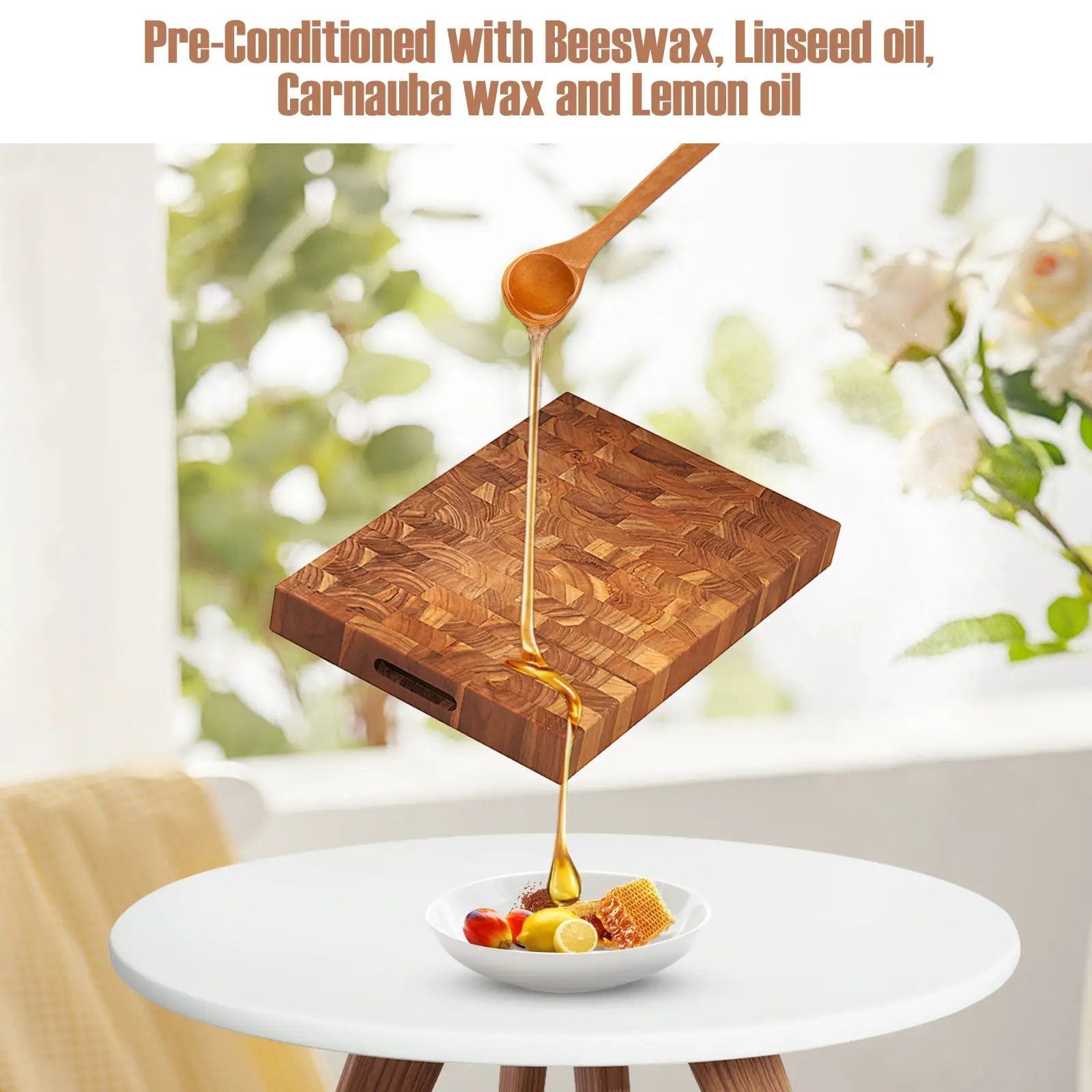 End Grain Cutting Board With Natural Waxes and Oils by DirectDeals