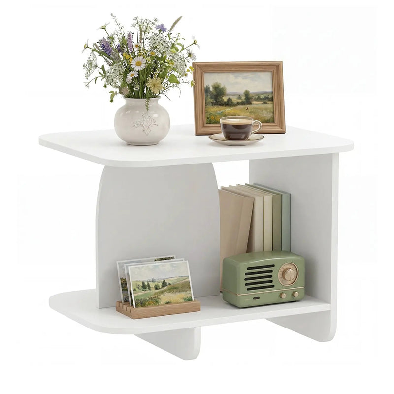 End Table 2-Tier Sofa Side Table with Storage Shelf for Small Space by DirectDeals
