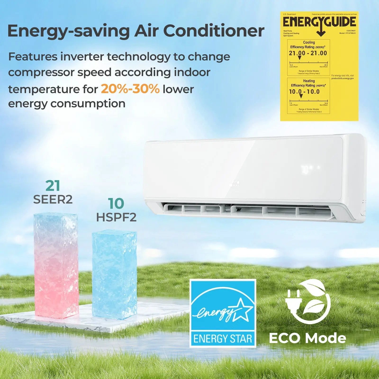 Energy Star Certified 24000 BTU 21 SEER2 208-230V Mini Split Air Conditioner and Heater White Wifi Enabled by DirectDeals