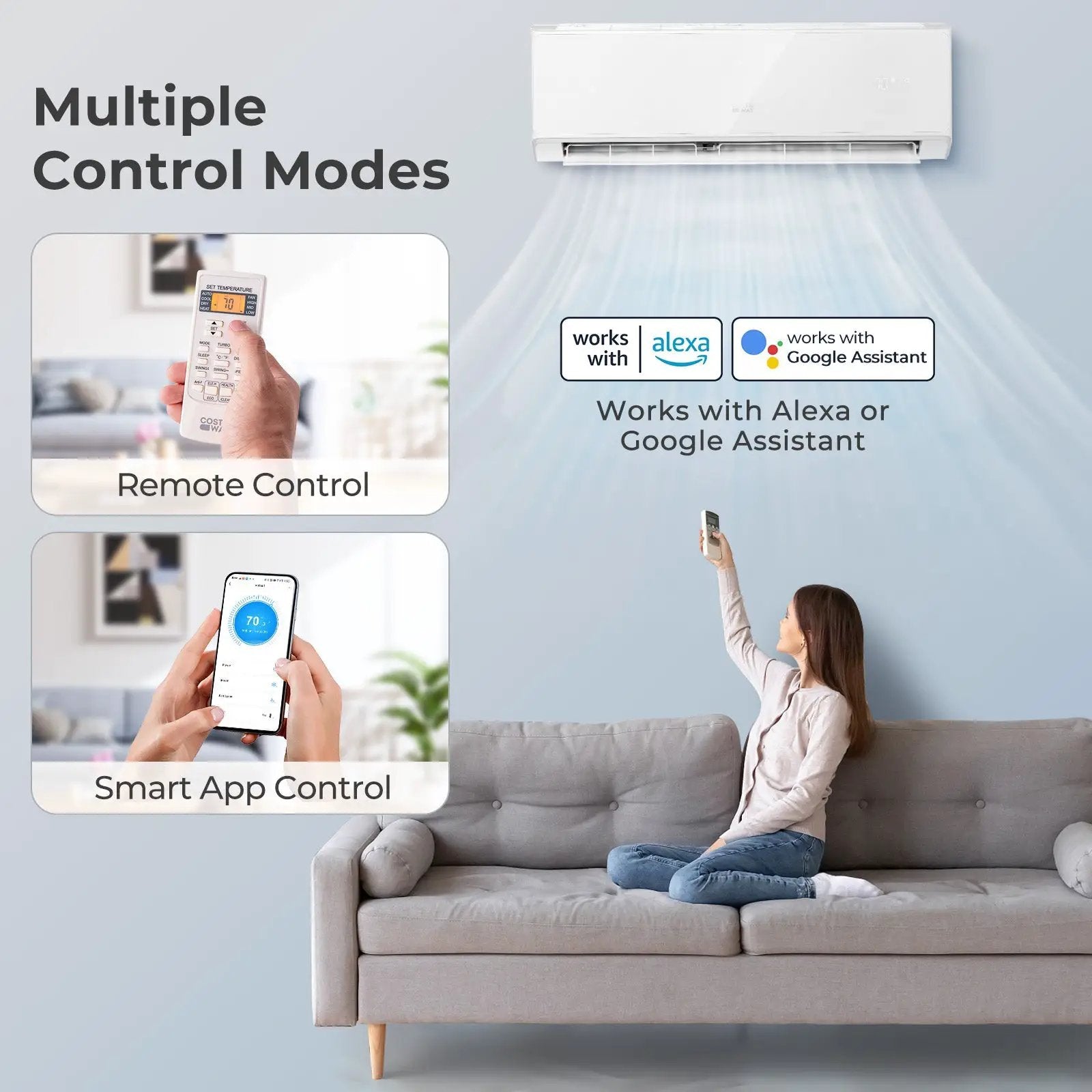 Energy Star Certified 24000 BTU 21 SEER2 208-230V Mini Split Air Conditioner and Heater White Wifi Enabled by DirectDeals