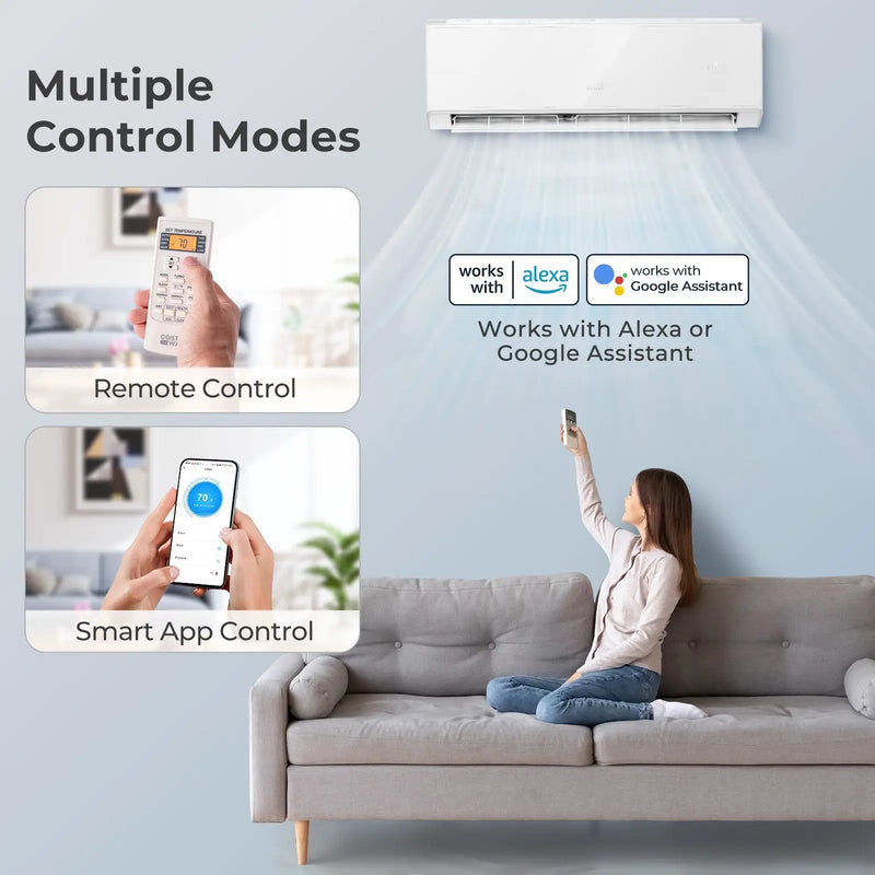Energy Star Certified 24000 BTU 21 SEER2 208-230V Mini Split Air Conditioner and Heater White Wifi Enabled by DirectDeals