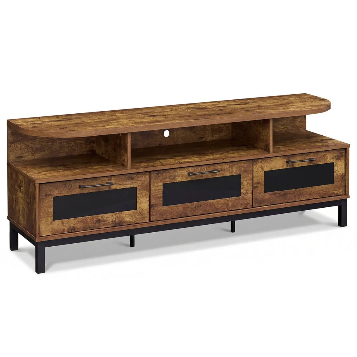 Entertainment Center with 3 Storage Drawers and Open Shelves, photo 4 of 16