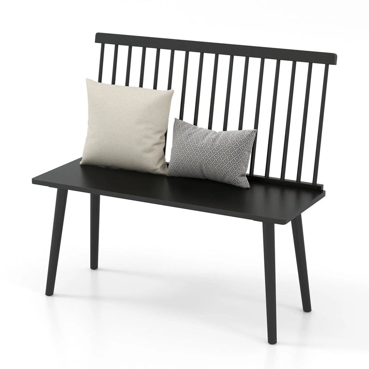 Entryway Bench for 2 with Spindle Back for Kitchen Dining Room Hallway, photo 4 of 9