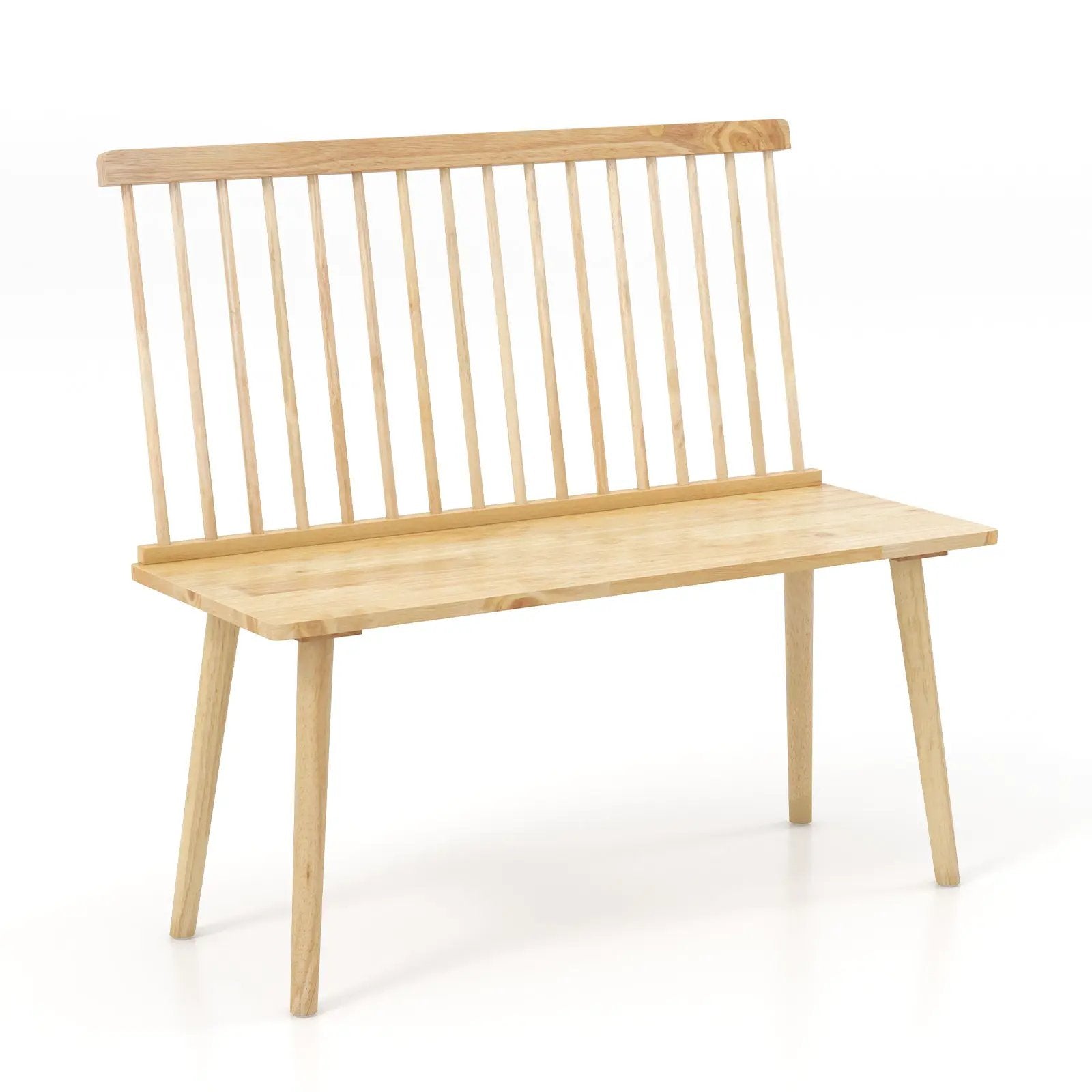 Entryway Bench for 2 with Spindle Back for Kitchen Dining Room Hallway by DirectDeals