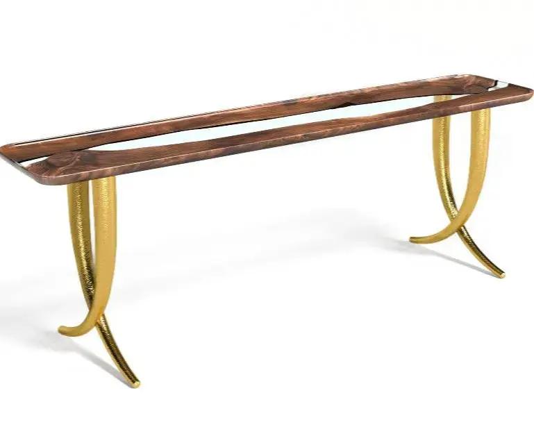 Epoxy Resin Sofa & Console table made of Walnut wood | Ivory Collection, photo 13 of 16