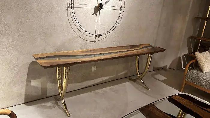 Epoxy Resin Sofa & Console table made of Walnut wood | Ivory Collection, photo 8 of 16