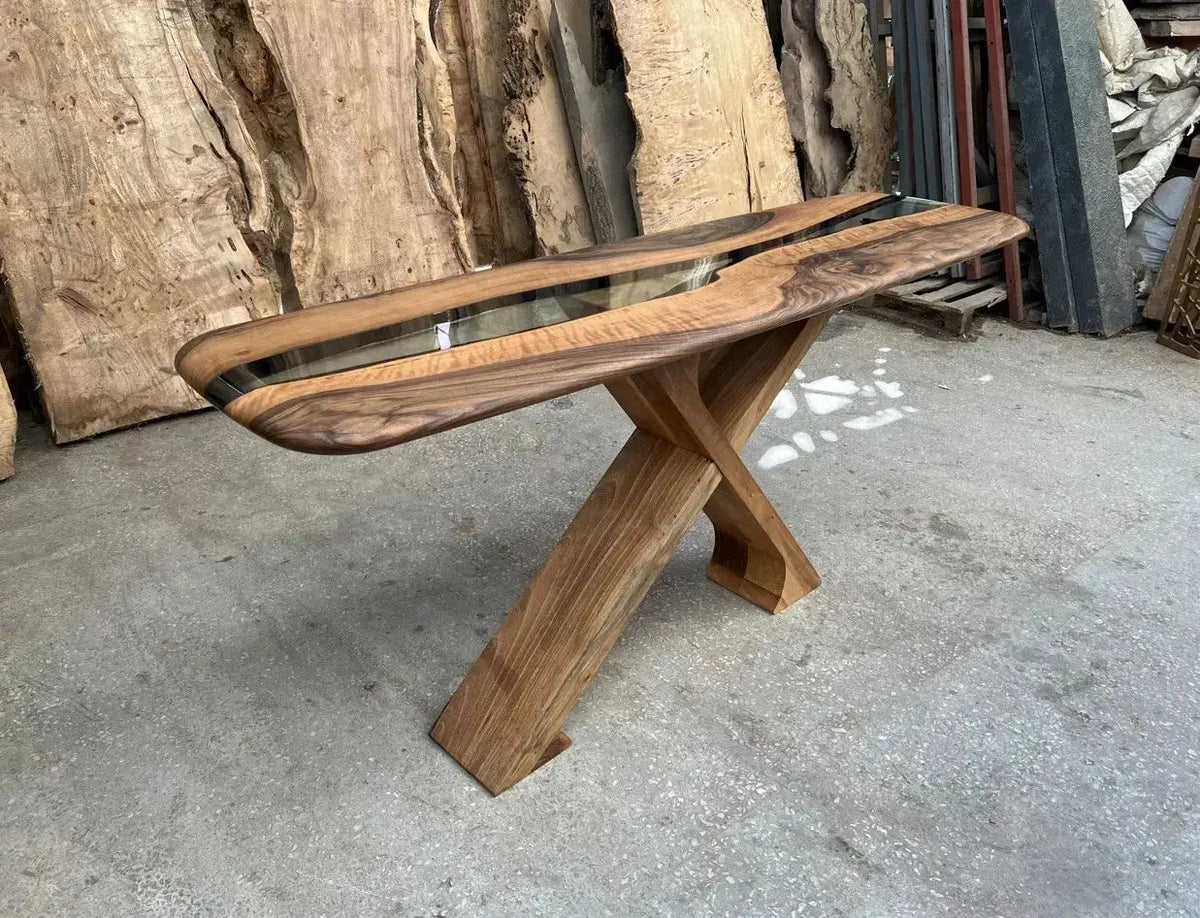 Handmade Solid Walnut Console Table for Entryway and Foyer, photo 12 of 13