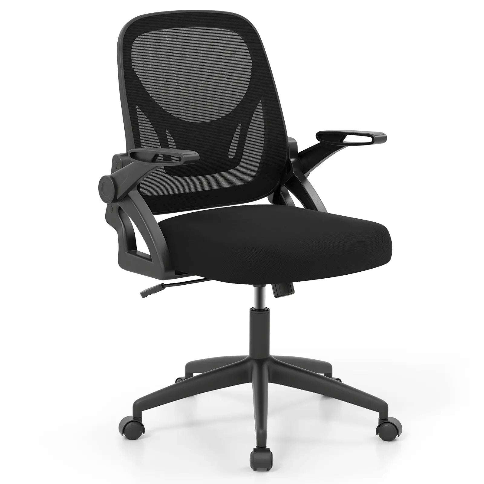 Ergonomic Computer Desk Chair with Lumbar Support and Flip-up Arms by DirectDeals