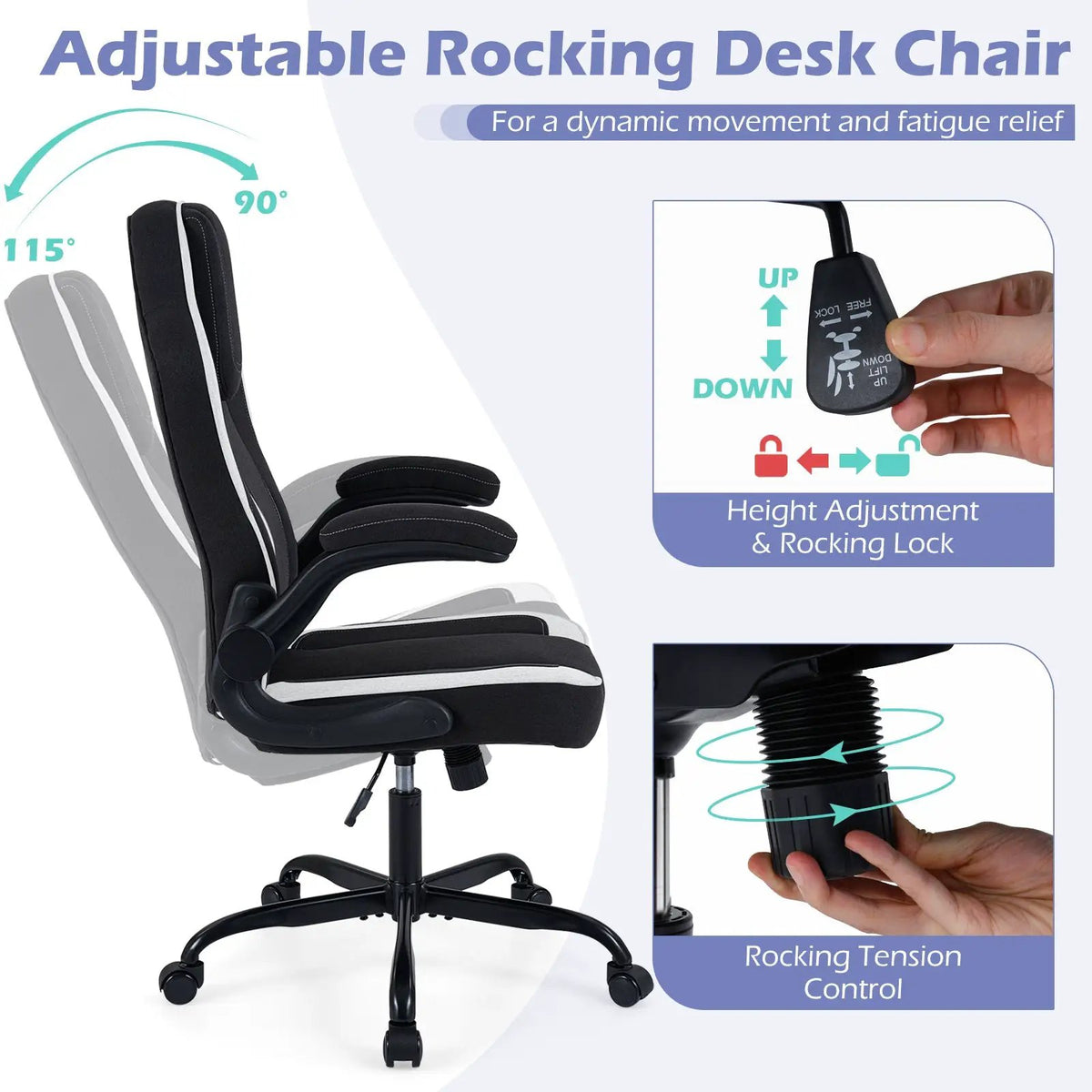 Ergonomic Computer Office Chair with 90¬∞ Flip-up Armrests, photo 13 of 16