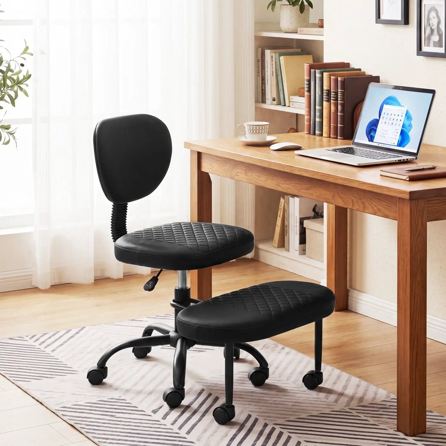 Cross Legged Office Chair with Adjustable Height & Footrest by DirectDeals