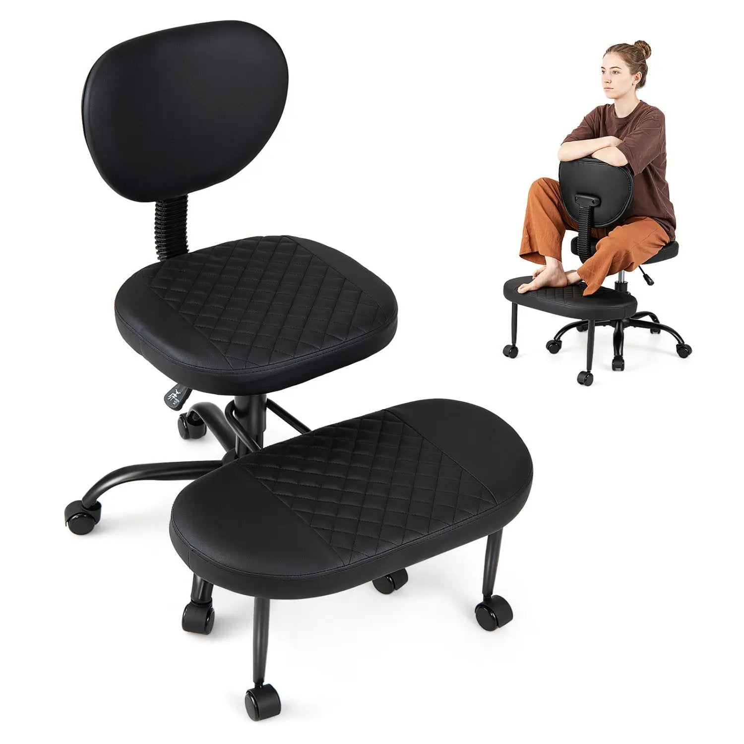 Cross Legged Office Chair with Adjustable Height & Footrest by DirectDeals