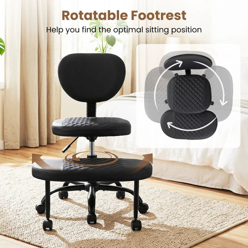 Cross Legged Office Chair with Adjustable Height & Footrest by DirectDeals